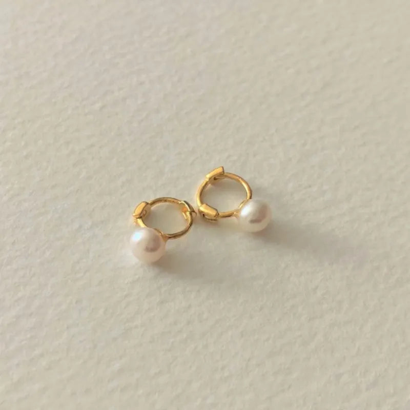 Freshwater Pearl Sterling Silver 18K gold plated Earrings