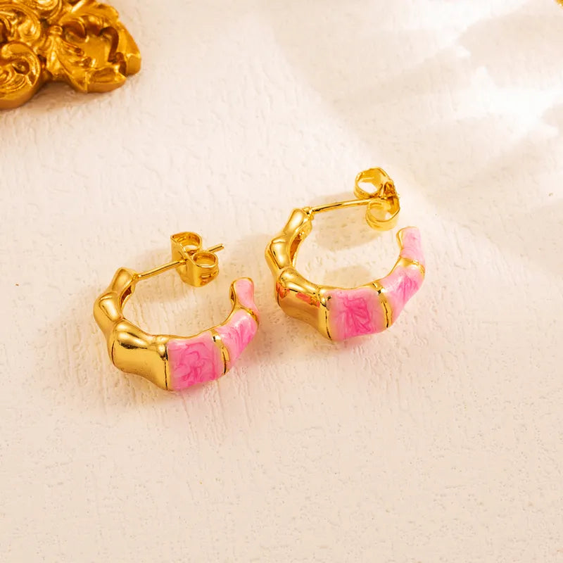 COLOR STUDS | 18K GOLD PLATED EARRINGS