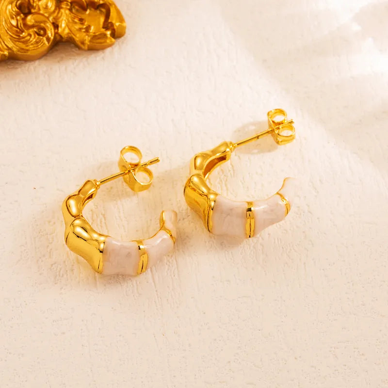 COLOR STUDS | 18K GOLD PLATED EARRINGS