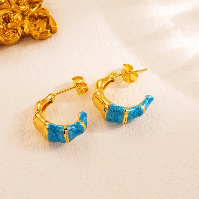 COLOR STUDS | 18K GOLD PLATED EARRINGS