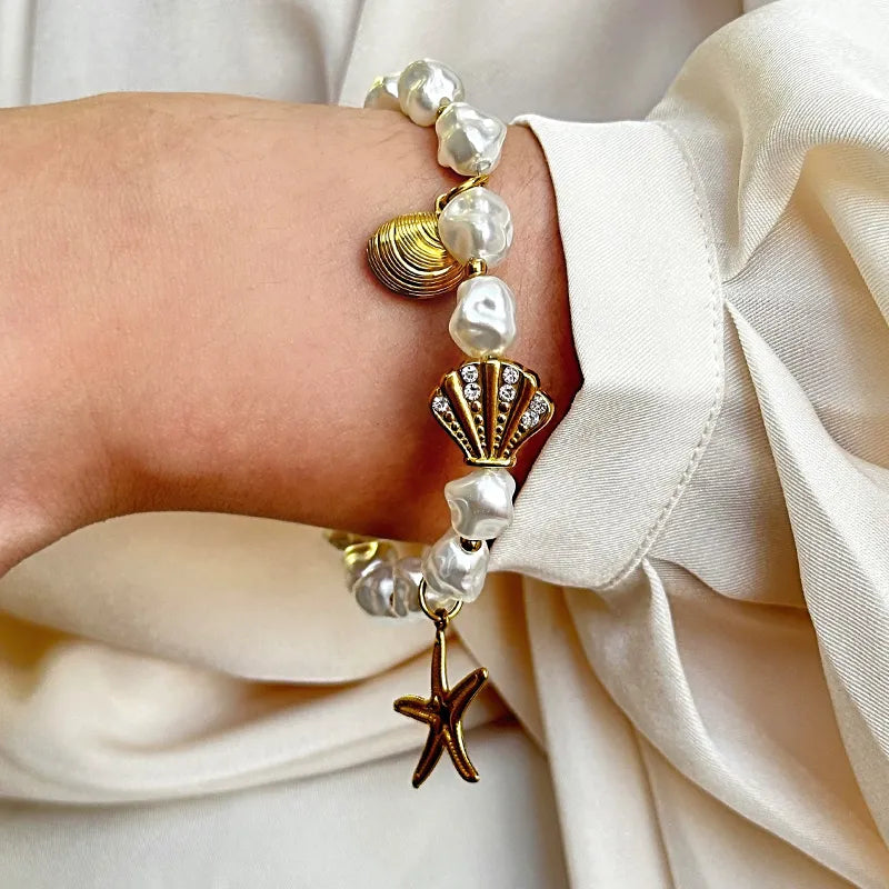 SHELLS & STARS 18K GOLD PLATED BRACELET