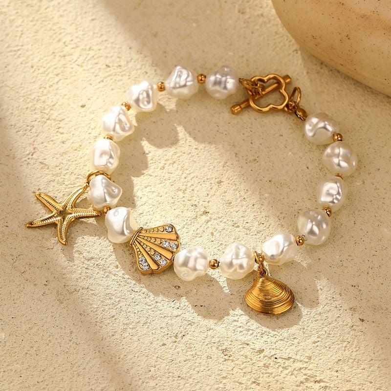 SHELLS & STARS 18K GOLD PLATED BRACELET