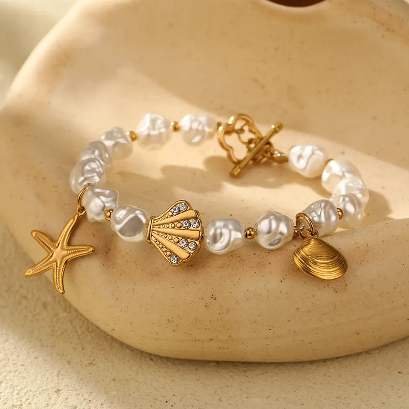 SHELLS & STARS 18K GOLD PLATED BRACELET