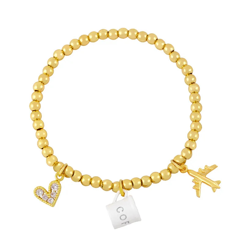 TRAVEL 18K GOLD PLATED  BRACELET