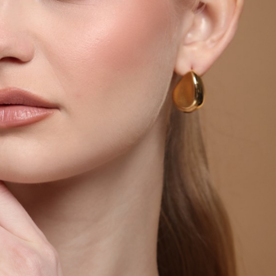 Drop 18K gold plated earrings