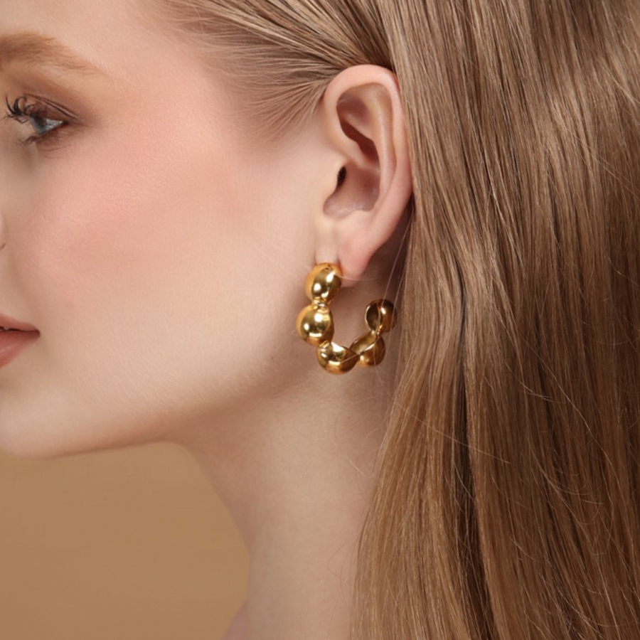 Bolitas Gold 18K ear studs