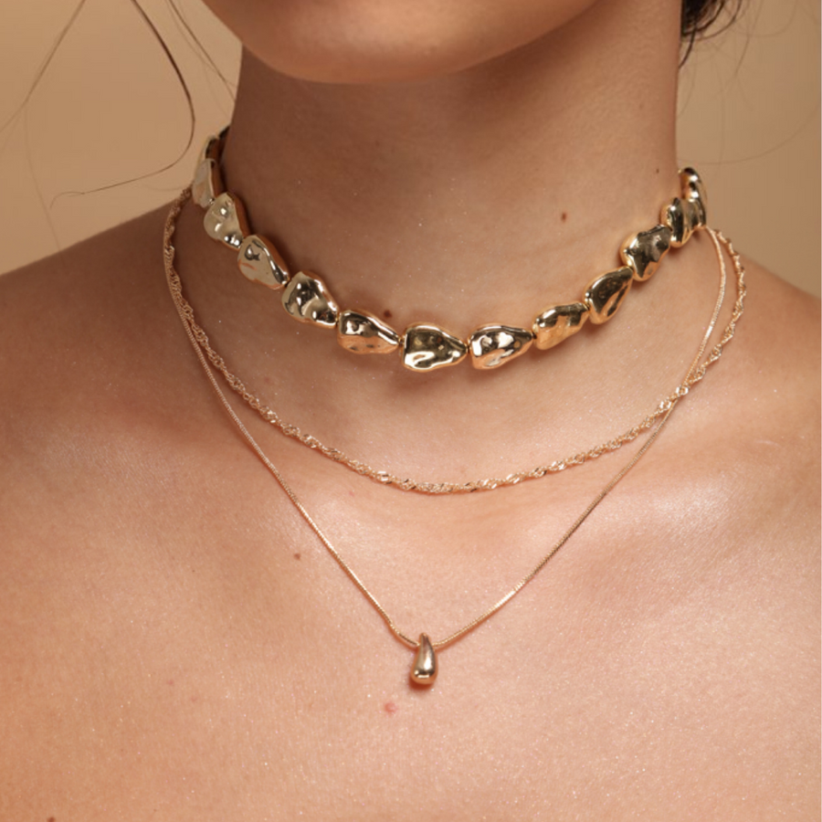 Copper Pendant  3 piece Necklace Choker