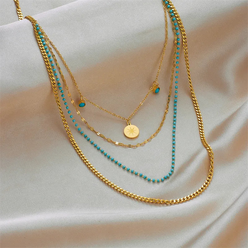 DELICATE TURQUOISE GOLD PLATED SET