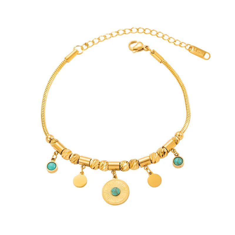 TURQUOISE GOLD PLATED BRACELET