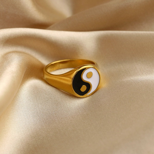 YING & YANG STAINLESS STEEL RING