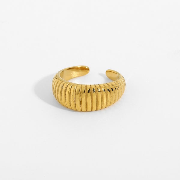 CARACOL STAINLESS STEEL GOLD PLATED RING