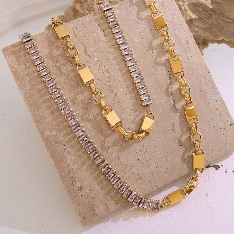 LA MAS 18K GOLD PLATED NECKLACE & BRACELET SET