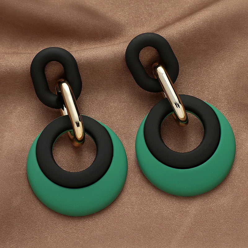 GREEN STATEMENT EARRINGS