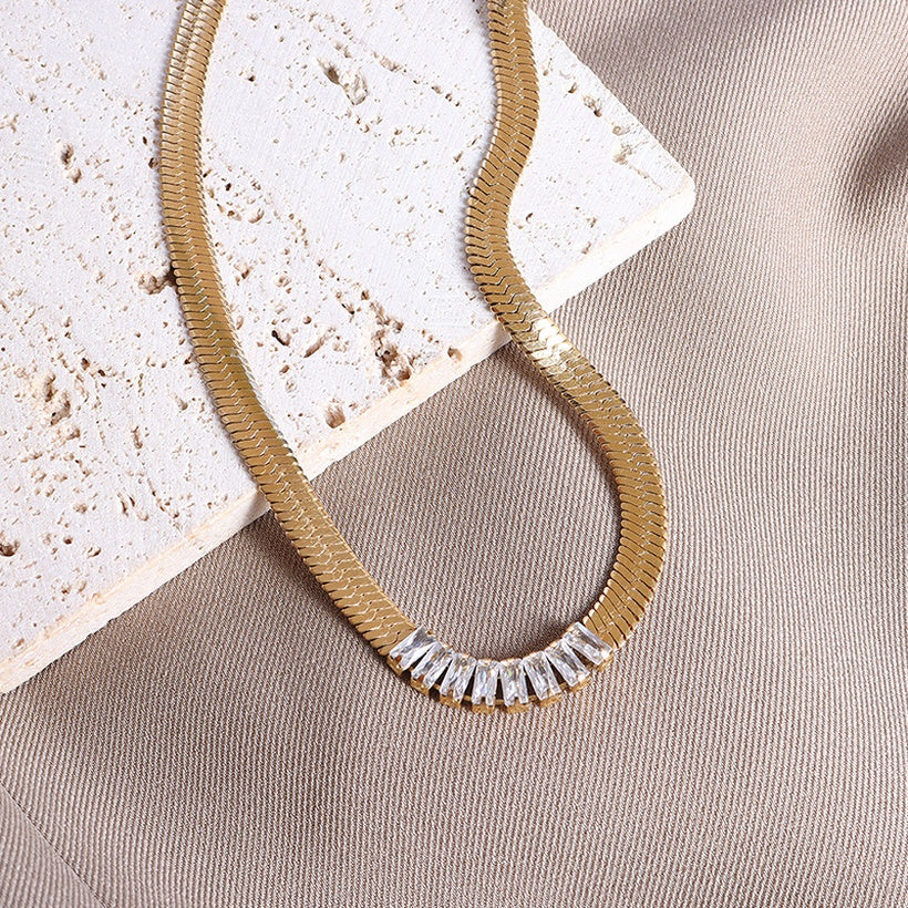 GLAM ZIRCON 18K GOLD PLATED CHOCKER