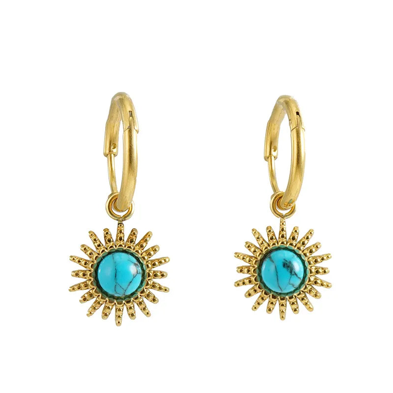 SOLECITO TURQUEZA 18K GOLD PLATED EARRINGS