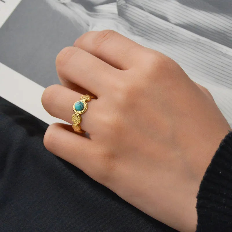 TURQUESITA STAINLESS STEEL RING